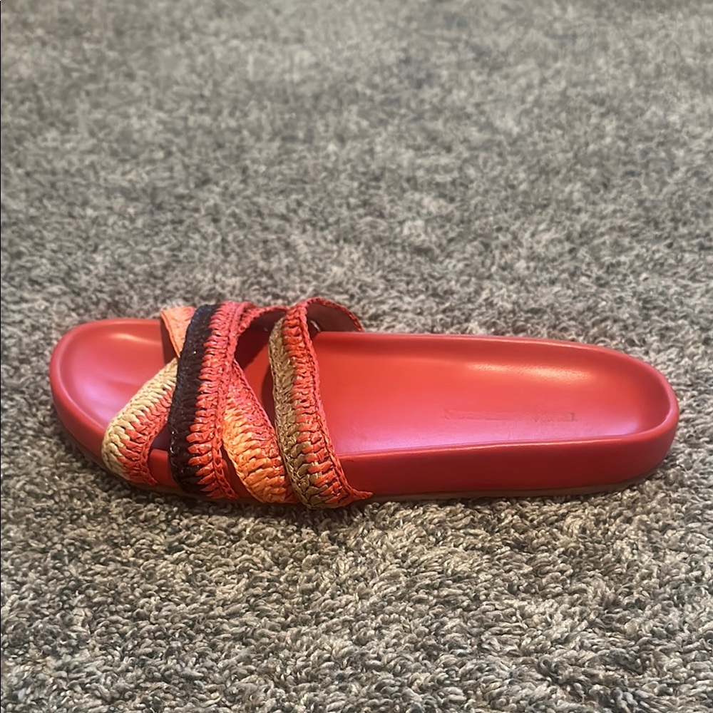 Ulla Johnson Stylish Red Slide Sandals - Picture 3 of 7